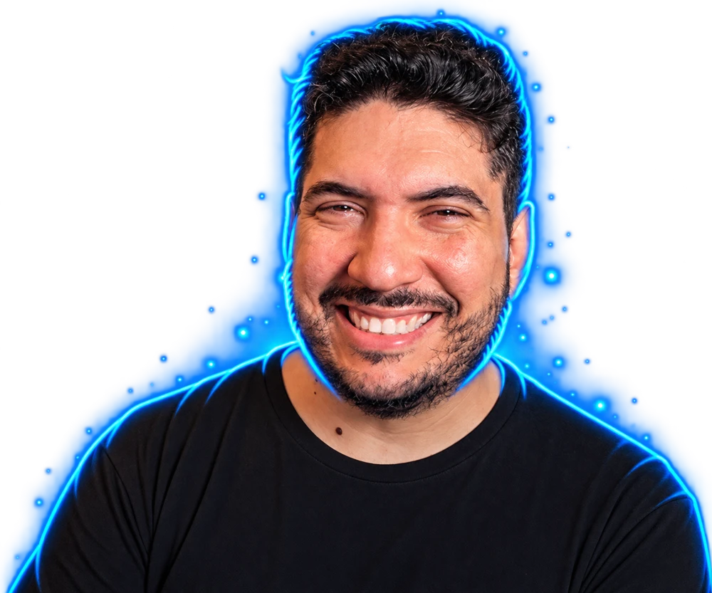 ViktorKav, de camiseta preta, no retrato do canal